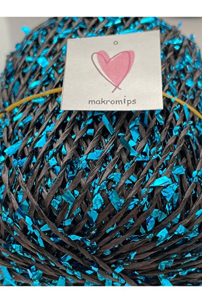 Makromİps Premıum Metalik Confeti Kâğıt Rafya Ip(50gr/m+-5)Simli Parlak Abiye Polyester Çanta Şapka Örgü ipi