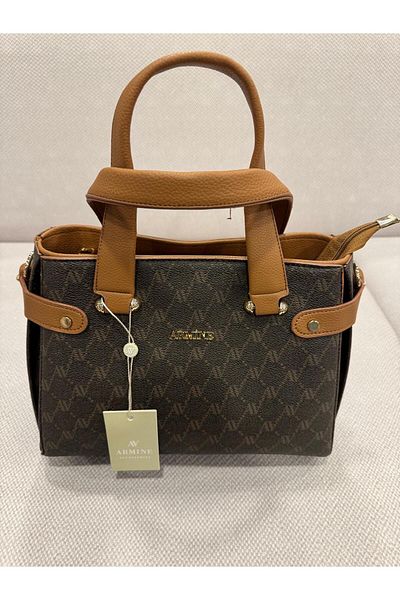 Armine 172 Model Women's Bag - Brown Dotted