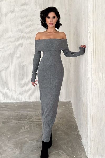 Ded COLLECTION Γυναικείο φόρεμα από ύφασμα Madonna Collar Long Camisole