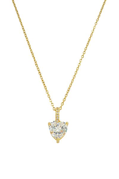Çlk Accessories الصلب الزركون حجر القلب قلادة