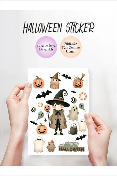 Piksel Grafik Αυτοκόλλητο Bohemian Halloween Leaf - Αυτοκόλλητο Boy με αυτοκόλλητο σημειωματάριου