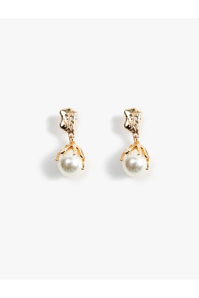 Koton Pearl Detailed Abstract Earrings - Dangle