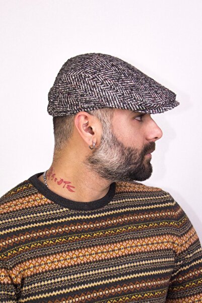 Bay Şapkacı Erkek Kırçıllı İtalyan Yün Kasket