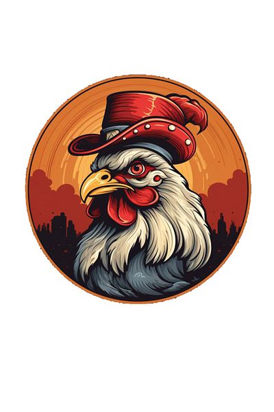 MegaSticker Autocolant Prince Rooster 12x12 Cm - Mașină, Motocicletă, Cască, Laptop, Sticlă