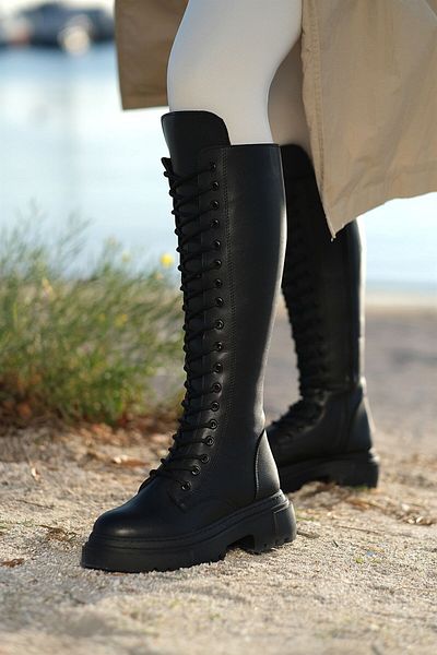 sovrana Black Thick Soled Boots