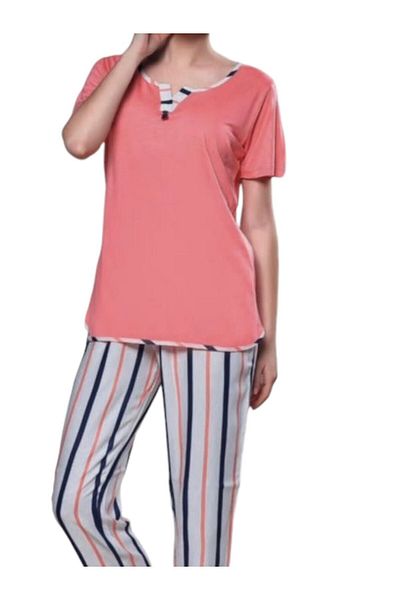 Pelin Pijama Women's Pajama Set-3235-coral