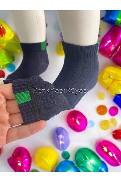 RENK YAPI RÜYASI 078 Модел 3 Смесени чифтове Момчешки Чорапи Пясъчни и Памучни Матерчеде