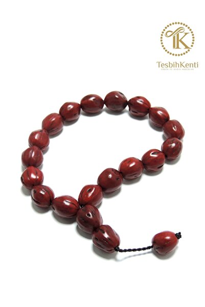 TESBİHKENTİ سبحة أنداز باللون الأحمر الداكن مقاس 17