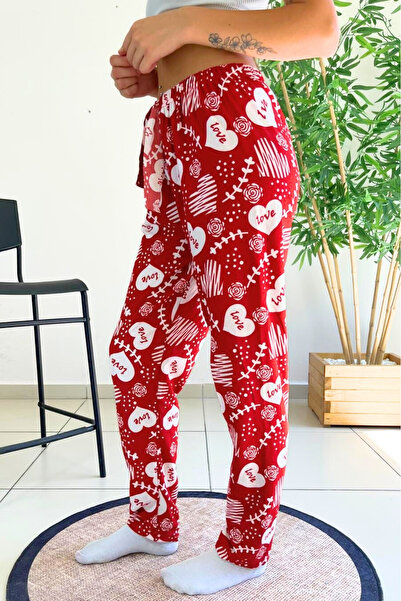 Farya Home Dreamy Soft Kadife Dokulu Desenli Süet Pijama Altı Pantolon