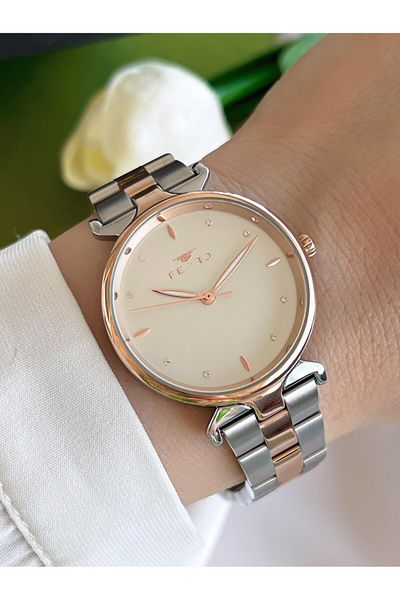 FERRO 3 Atm Water Resistant Ion Coating Women's Wristwatch and Bracelet Set - Bfl40115-Xe