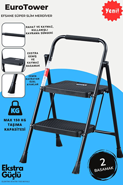 ERTEKPA 2 Basamak Siyah Merdiven Geniş Basamaklı ERTEKPA .ET2