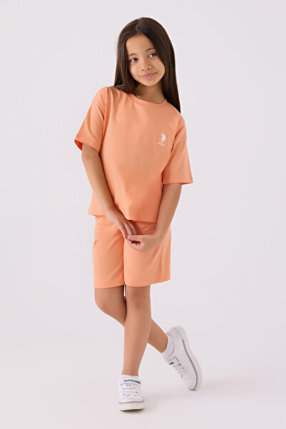 U.S. Polo Assn. Set bermude galbene pentru fete