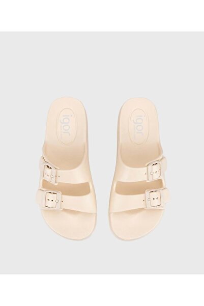 IGOR S10318-079 Sandale Habana cu dungi duble - Marfil/Imbracaminte