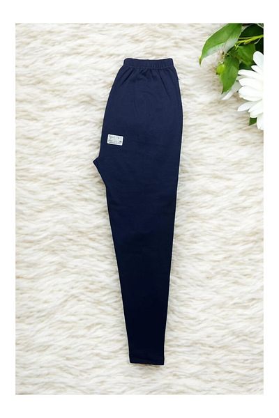 SİERNA Children's Unisex Navy Blue Winter Leggings Hooded Comfortable Soft Mesh Thick Underwear Leggings Navy Blue Srn-004624