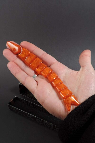 TESBİHKENTİ Model sidefat de culoare portocalie Mărgele de rugăciune pește pe...