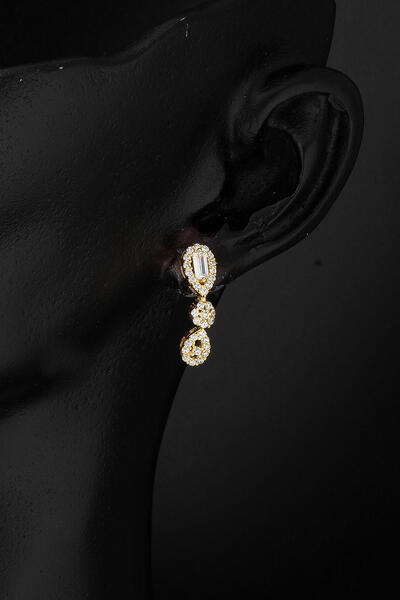 Bilezikci Damla Baget Taşlı Altın Takı Seti