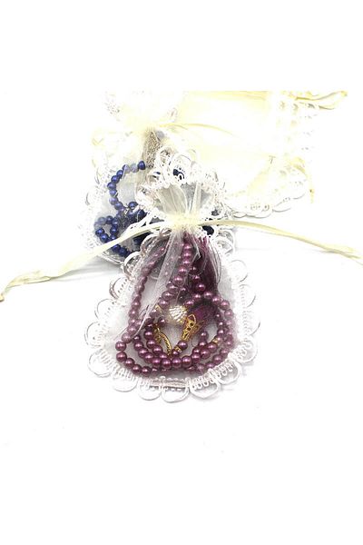 bidoluhobi Tulle Pouch Cream Color 12 Pieces