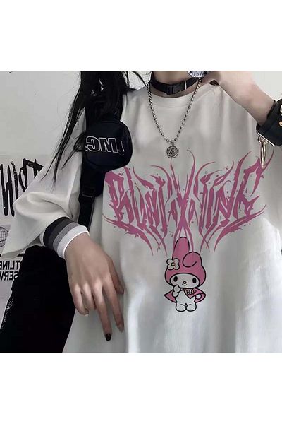 Köstebek Anime My Melody - Sanrio White (UNİSEX) T-shirt