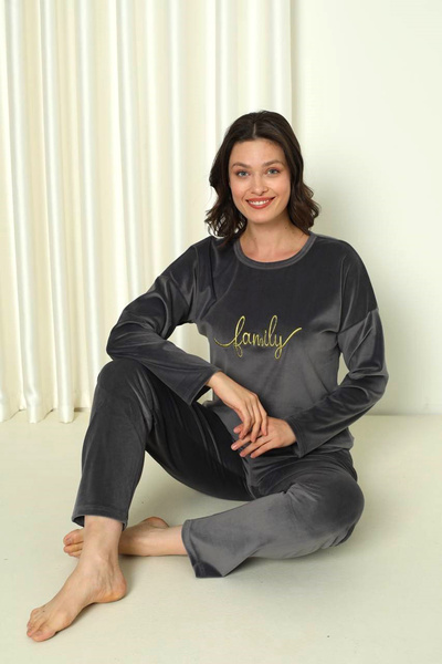 SEBOTEKS Soft Textured Velvet Women's Pajamas Set 20820