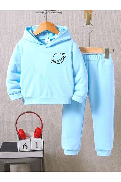 BENROMA Set de trening pentru copii imprimat Saturn - Mucegai supradimensionat unisex