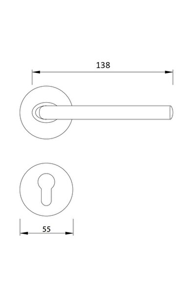 SOHO Radial Serisi Kapı Kolu Seti Yuvarlak Rozetli Pur Bronz Oda Tipi
