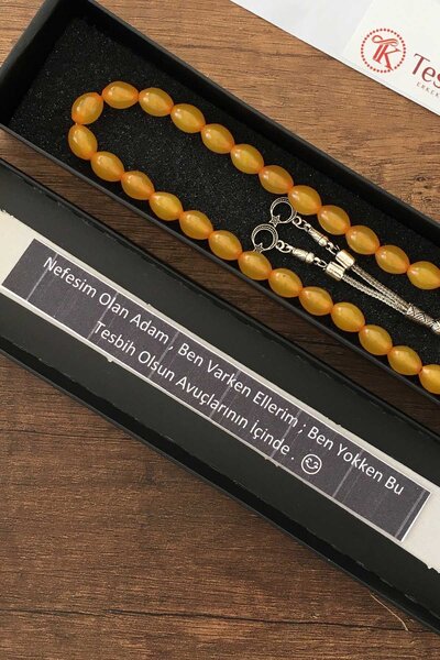 TESBİHKENTİ نص خاص للحبيب - مسبحة صلاة من العنبر المسحوق في صندوق من الورق ال...