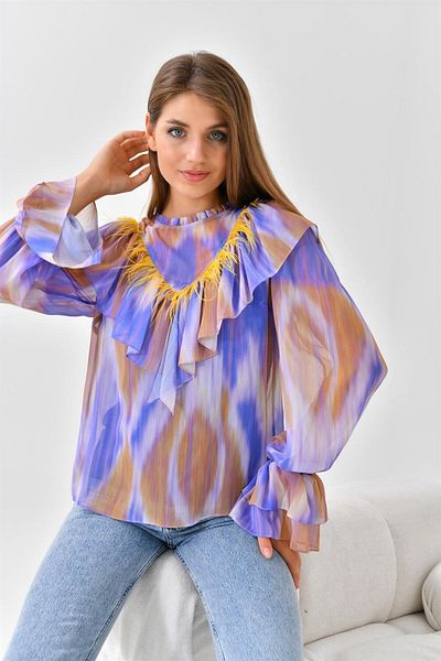 FTZ WOMEN Women's Chiffon Blouse Purple 30467