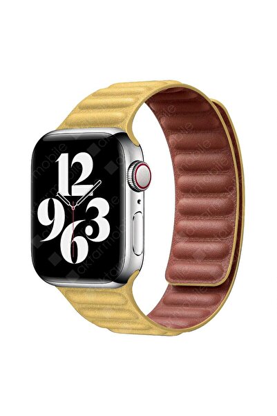 AktarMobile Apple Watch 10 46 mm uyumlu Manyetik Baklalı Model Kayış Mıknatıs...