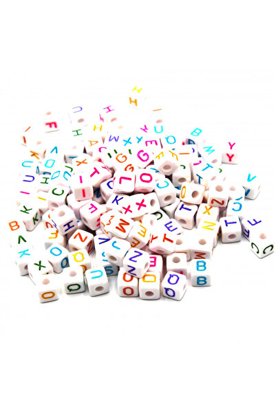 bidoluhobi خرز أكريليك ملون على شكل حرف مكعب 10 مم 250 جرام