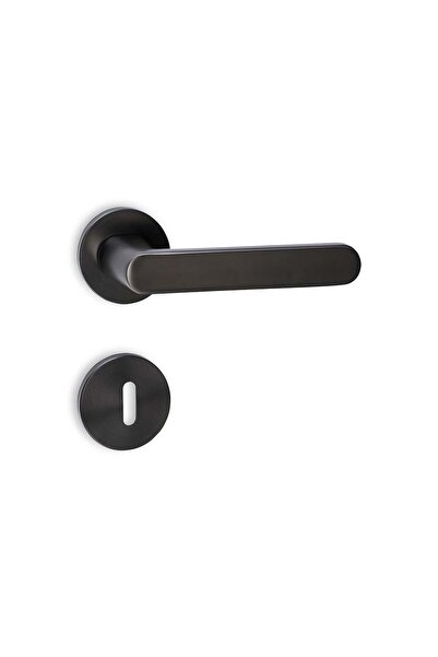 SOHO Polo Serisi Kapı Kolu Seti Yuvarlak Rozetli Saten-siyah-nikel Oda Tipi