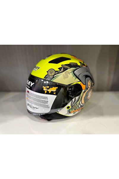 Sway KASK SW 765 WANTED Yellow ÇENESİZ
