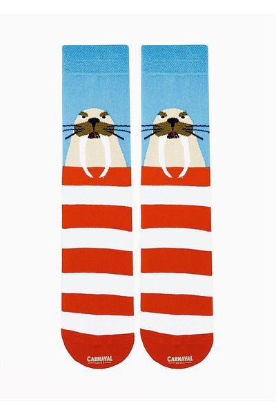CARNAVAL SOCKS Цветни чорапи с шарка на морж