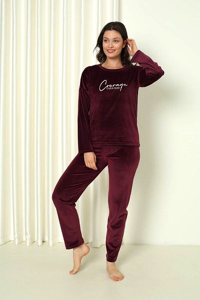 SEBOTEKS Soft Textured Velvet Women's Pajamas Set 20820
