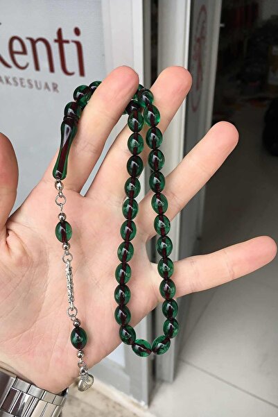 TESBİHKENTİ سبحة جميلة من نوع سيلف شوت بترول جرين للرجال