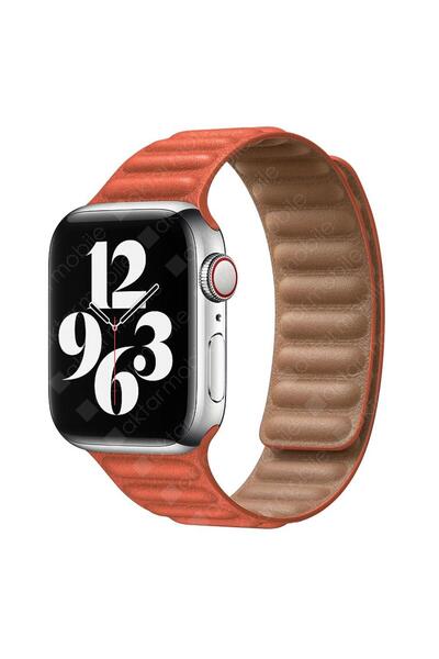 AktarMobile Apple Watch 10 46 mm uyumlu Manyetik Baklalı Model Kayış Mıknatıs...