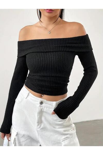 MEGOMEL Pulover cu mânecă lungă de culoare uni cu detaliu pe umeri (sezon și iarnă)