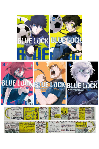 Komik Şeyler Blue Lock 1-2-3-4-5. Ciltler Manga Seti