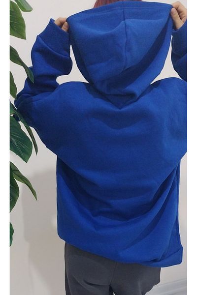 Dagü Design Women Men 3 Thread Overize Unisex Blue Sweat