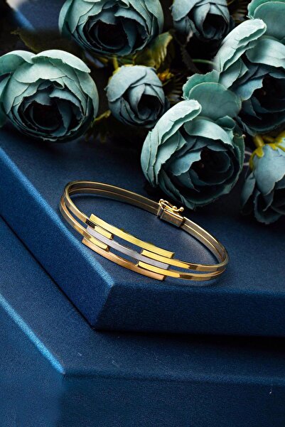 Bilezikci Kaburgalı 14 Ayar Altın Kelepçe Bilezik