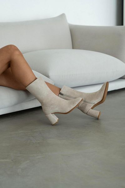 sovrana Heeled Boots Beige Suede