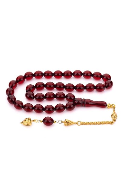 TESBİHKENTİ Mărgele de rugăciune de chihlimbar cu un singur ciucuri, galben a...