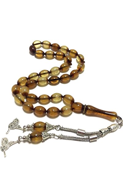 TESBİHKENTİ Mărgele de rugăciune de chihlimbar cu pulbere model Vernier