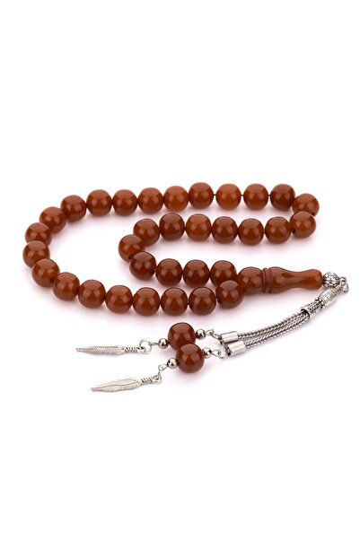 TESBİHKENTİ Καφέ Σκόνη Κεχιμπάρ Μεσαίου μεγέθους Σφαίρα Ροζάριο