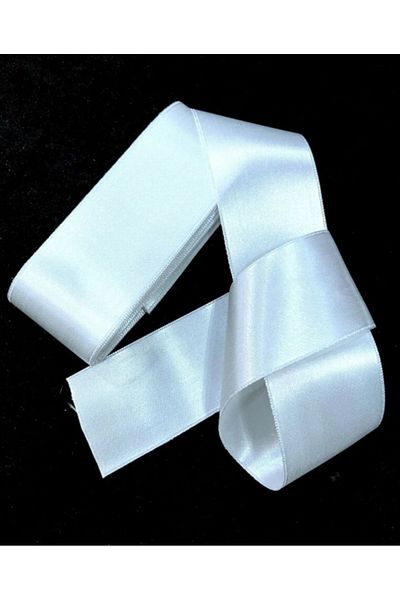 Sermet Süs Dünyası White Wide Satin Ribbon 6 cm 10 Meters One Ball, Satin Ribbon .Bundle, Flower, Ornament, Jewelry Ribbon,