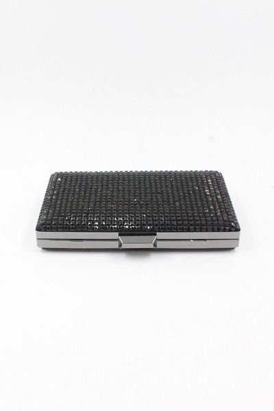 Chantaky 032 1701 Geantă neagră pentru rochie de seară - clutch cu detalii cu piatră de cristal