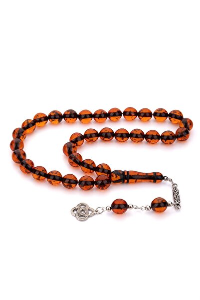 TESBİHKENTİ Mărgele de rugăciune de chihlimbar pudră de ceai cu granule mari de culoare roșie