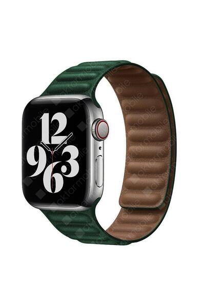 AktarMobile Apple Watch 10 46 mm uyumlu Manyetik Baklalı Model Kayış Mıknatıs...