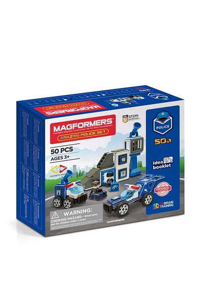 Magformers 50 Piece Magnetic Police Set