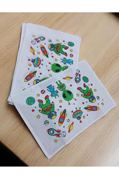zeyrek tekstil 2 Adet 35x45 Yıkanabilir Ilkokul Ve Okul Öncesi Beslenme Örtüs...