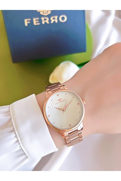 FERRO 3 Atm Water Resistant Ion Coating Women's Wristwatch and Bracelet Set - Bfl8A2112Fe